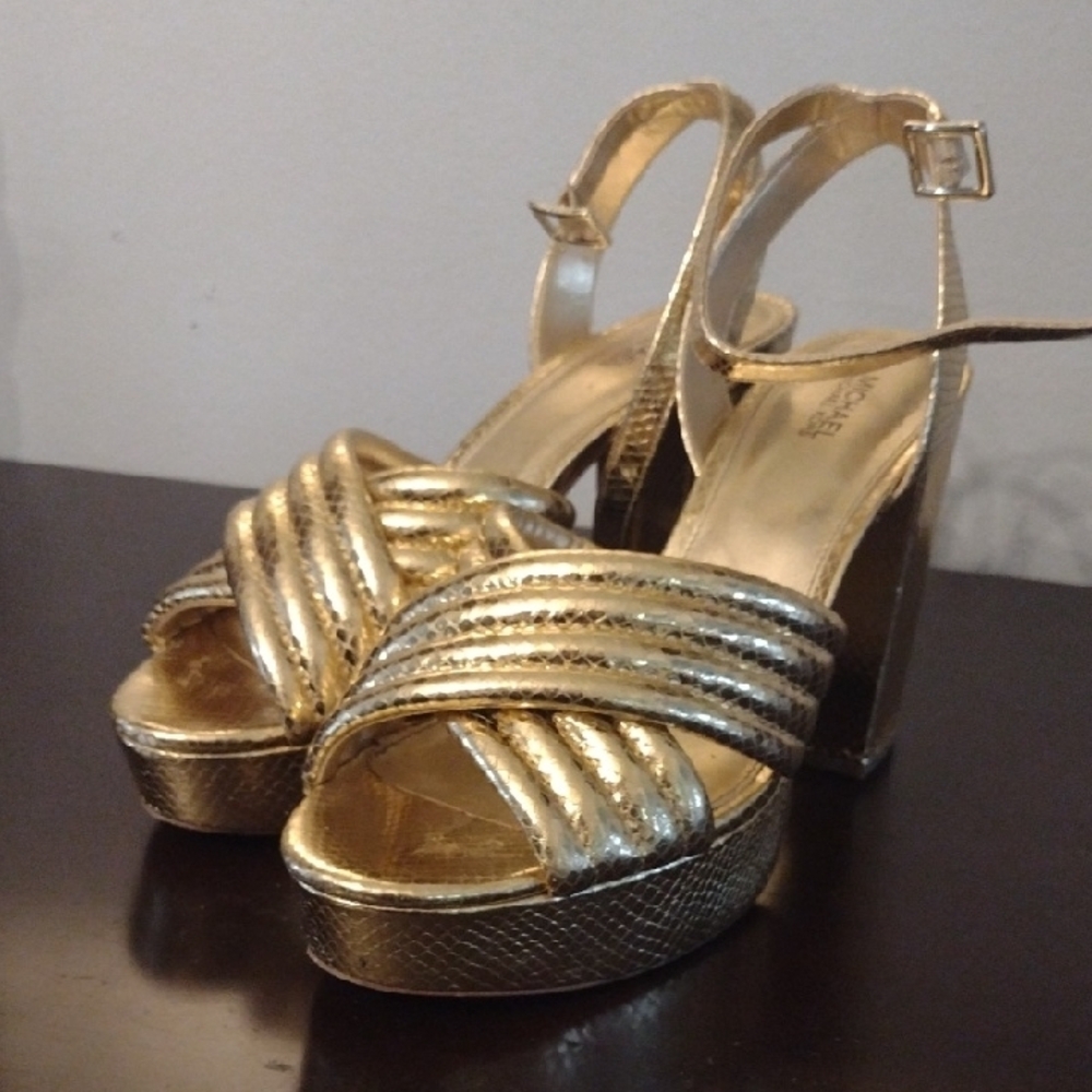 Michael Kor Gold Platform Sandals